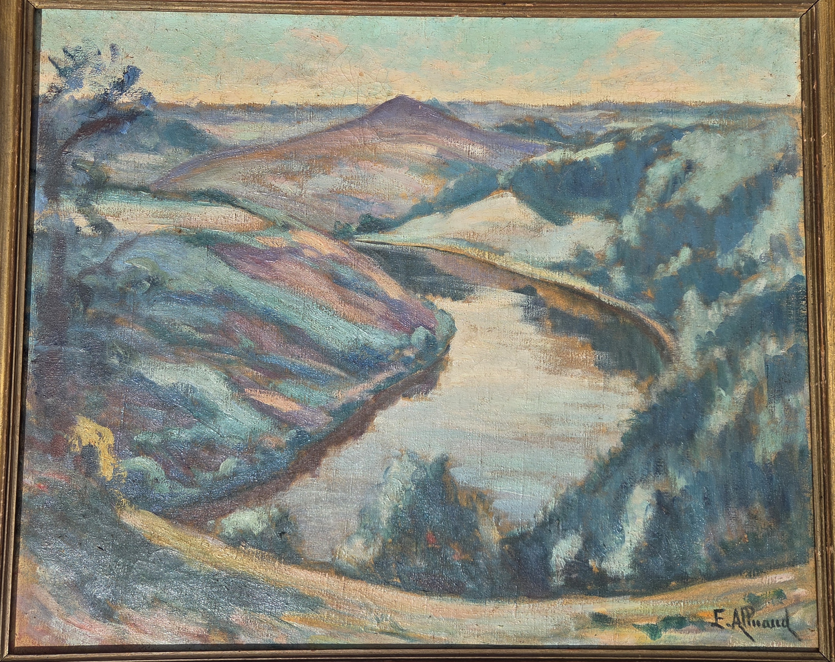 Paysage de la vallée de la Creuse par Eugène Alluaud, École de Crozant, expertisé par Maison Lietot à Limoges